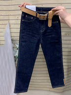 PENDRA Flannel Drape High Waist Wide Leg Pants