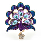 PENDRA Cute Glass Peacock Brooch