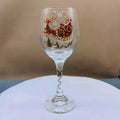 Christmas Themed Wine Goblet with Santa Pattern Clear Glass Cup for Party Home Table Decor