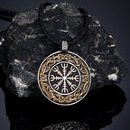 PENDRA Rune Compass Leather Necklace