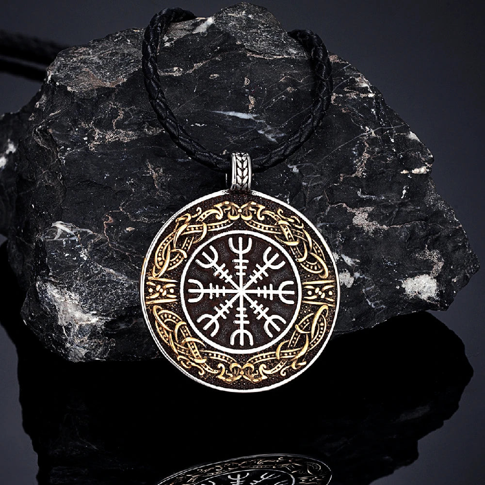 PENDRA Rune Compass Leather Necklace