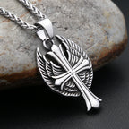PENDRA Angelcross Memorial Cross with Angel Wings Pendant