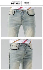 Luxury Brand Clothes 2026 Summer New Washed Retro Jeans Men's Trendy Brand High-end Fashion Small Feet Casual Pants