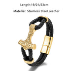 PENDRA Thor Hammer Classic Leather Bracelet
