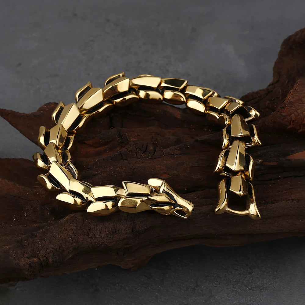 PENDRA Highpolish Skull 316L Stainless Steel Bracelet
