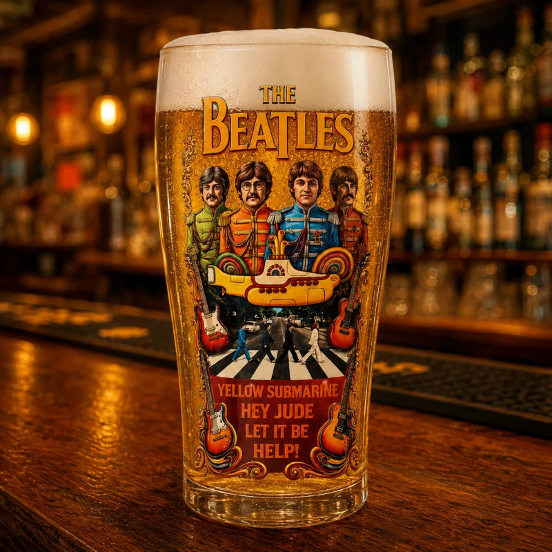 The Beatles Inspired Yellow Submarine Beer Cup Retro Music Band Glass Pint Tumbler Bar Party Drinkware Fan Gift