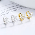 925 Sterling Silver Vintage Earrings For Women Trendy Simple Flower CZ Earring Jewelry Prevent Allergy Party Accessories Gift