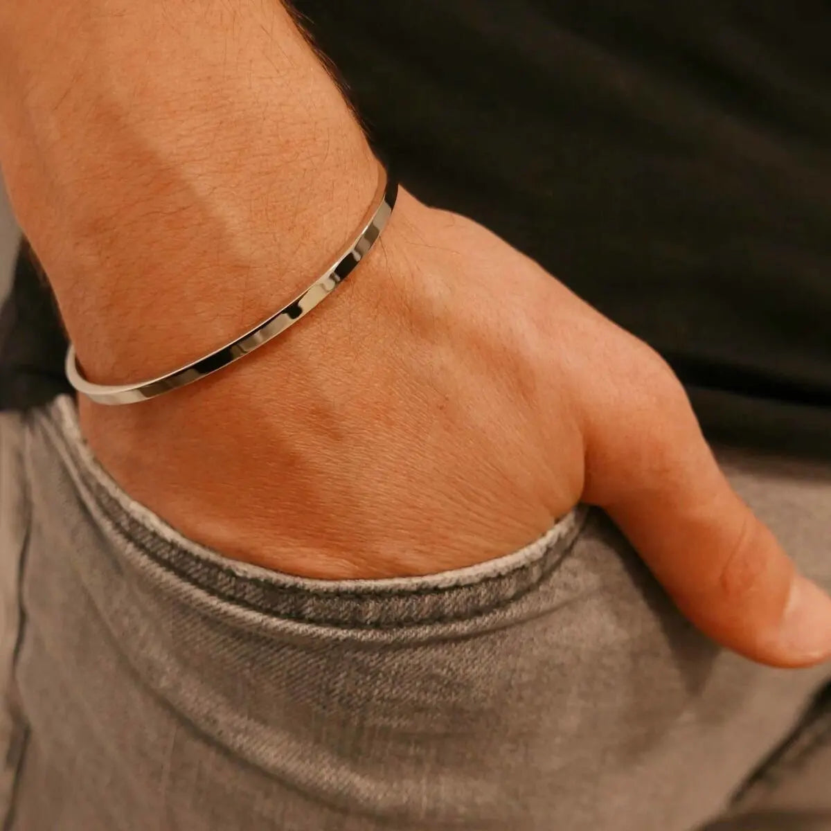 Classic Openning Bangles Bracelet for Women Men,Stainless Steel Cuff Bracelet,High Polished Bangles Gift