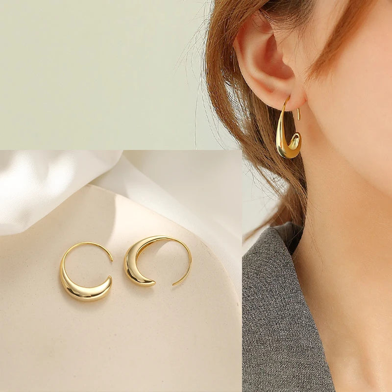VENTFILLE 925 Sterling Silver Geometry Studs Earring for Women Splicing Korean Hip Hop Versatile Jewelry Gift Dropshipping