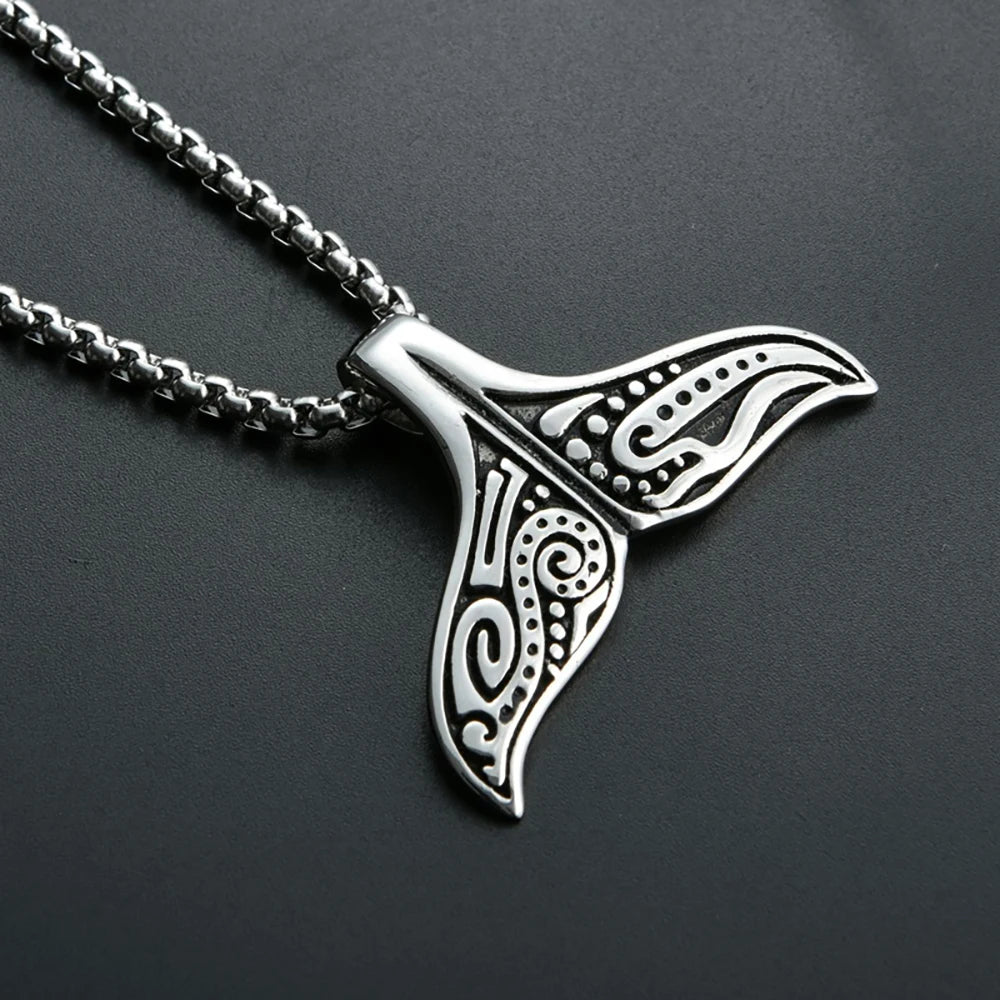 PENDRA Whaletail Stainless Steel Whale Tail Pendant