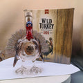 Novelty Turkey Whiskey Decanter, Clear Glass Liquor Bottle with Colorful Head and Feather Design, Unique Home Bar Display