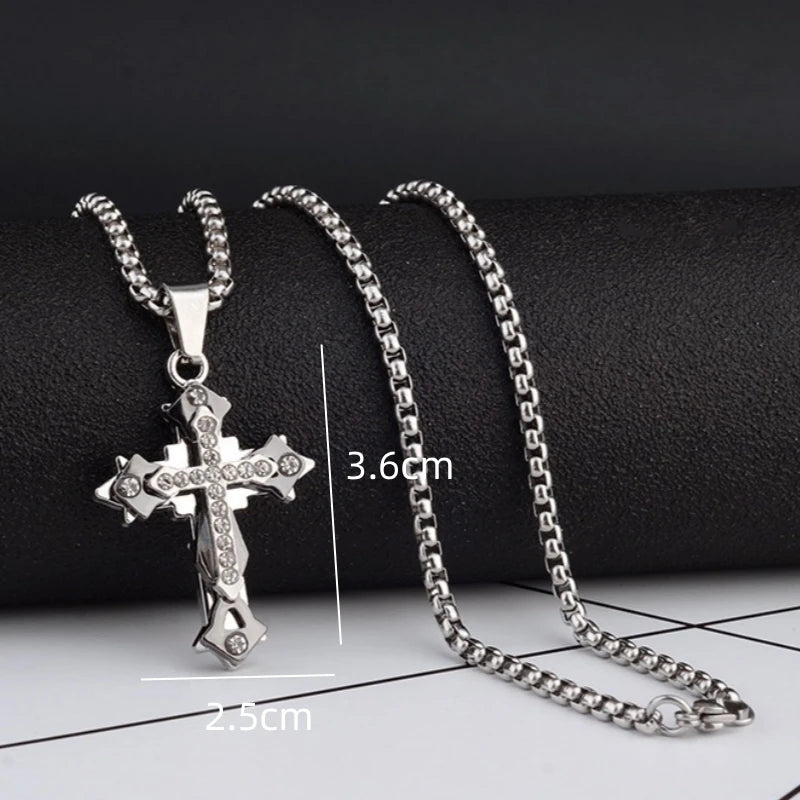 PENDRA Crosssteel Titanium Steel Cross Pendant Necklace