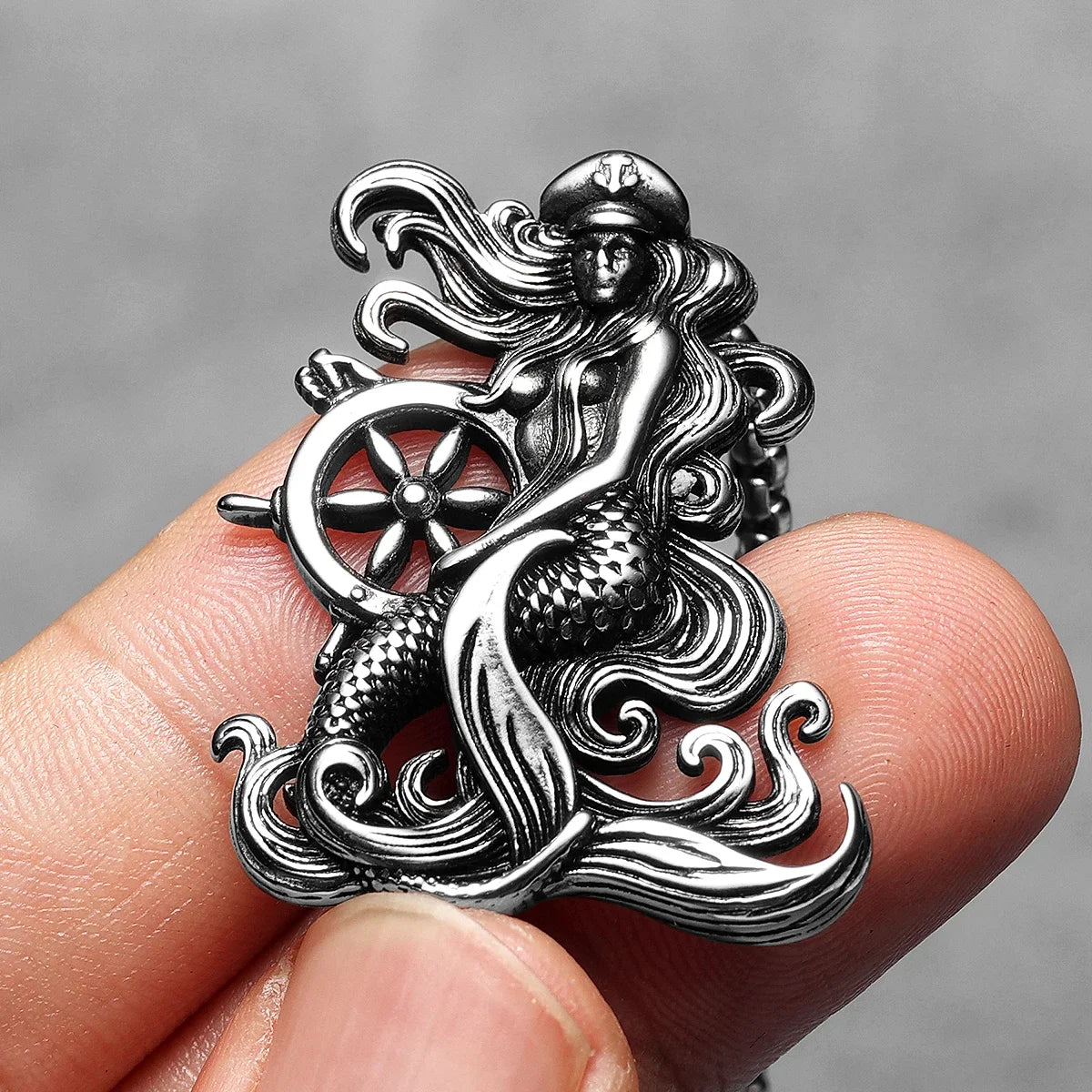 Mermaid Rudder Sailor Men Necklaces Stainless Steel Pendant Chain Women Fashion Jewelry Punk New In Accessories Gifts Wholesale