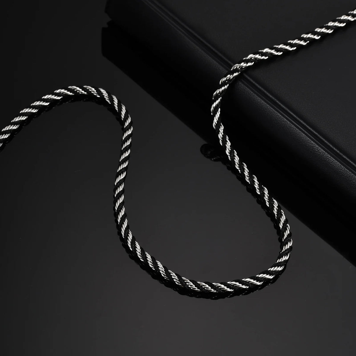 PENDRA Twisted Black Chain Necklace