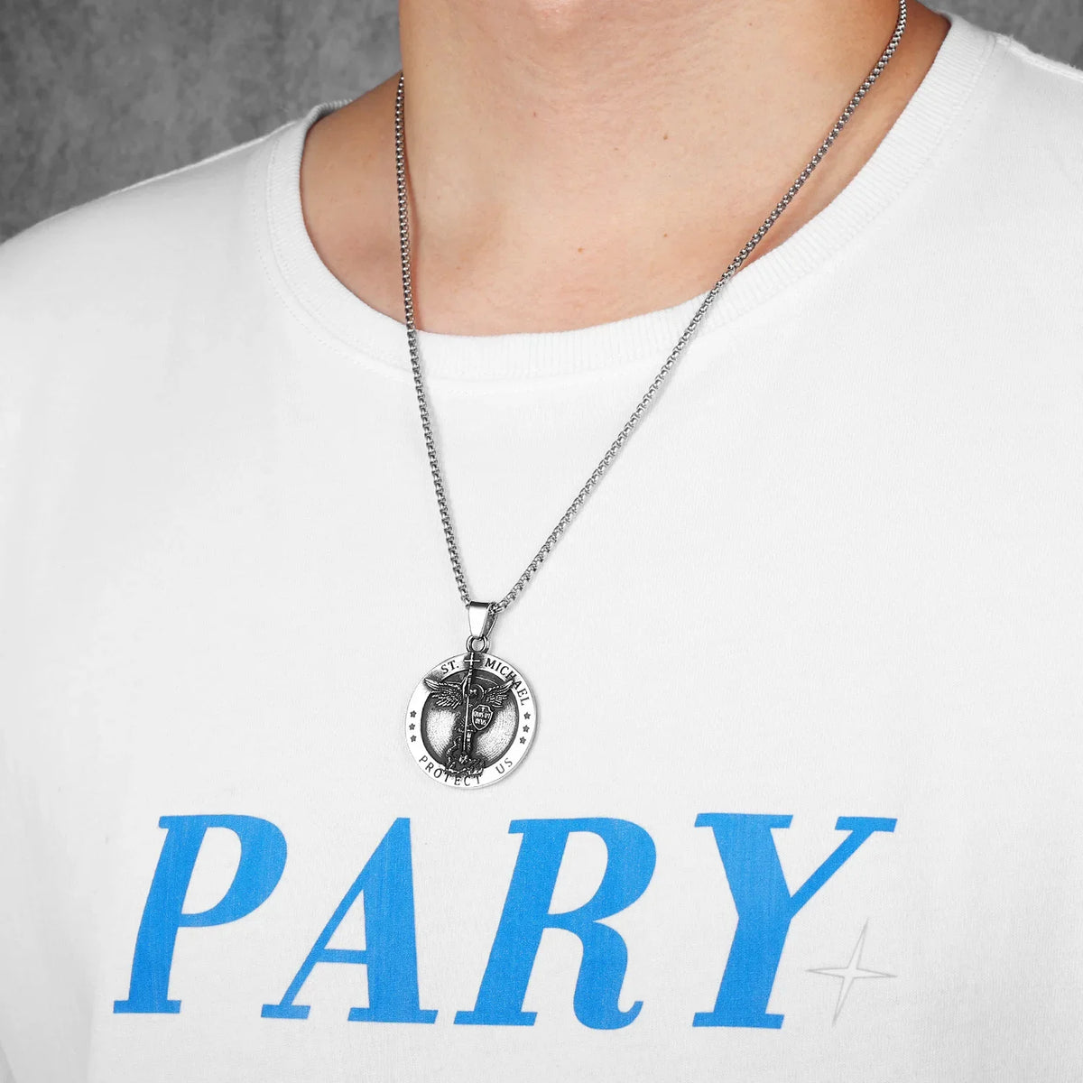 PENDRA St Michael Arch Steel Necklace