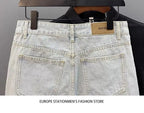 Light Blue Denim Shorts CowBoys Simple Solid Brand Summer New Slim-fit Non-elastic Washed Casual Half Pants Bermuda Shorts