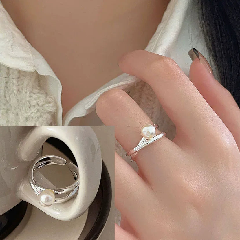 VENTFILLE 925 Sterling Silver Double Layer Vintage Twisted Ring For Female Gift Trend Open Adjustable Design Jewelry Wholesale