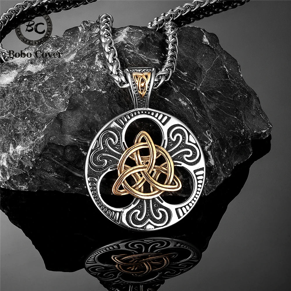 PENDRA Celtic Knot Gold Viking Necklace