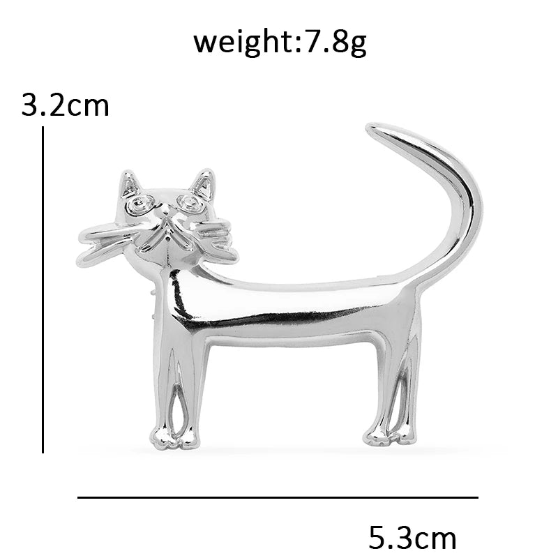 PENDRA Whisker Enamel Cat Brooch