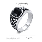 PENDRA Ethnic Knot Rune Black Ring
