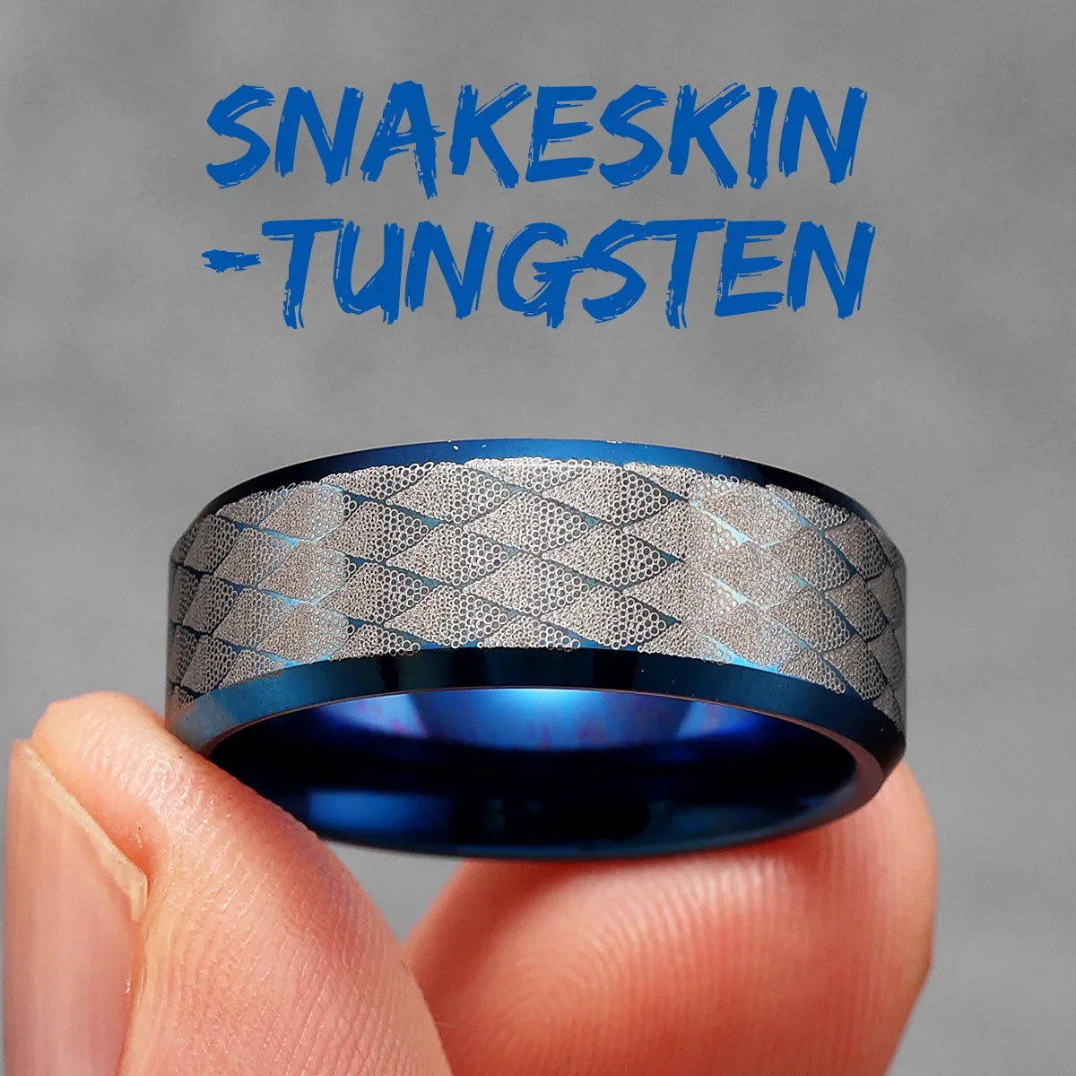 Fish Scale Pattern Luxury Laser Engrave Tungsten Steel Men Rings Punk Rock Women Wedding Jewelry Accessories Gift Wholesale