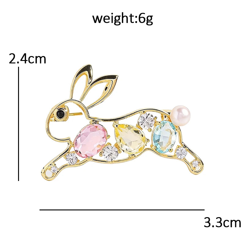 Wuli&baby Cute Crystal Animal Brooches For Women 6-design Starfish Shell Dolphin Rabbit Swallow Brooch Pins Fashion Gifts
