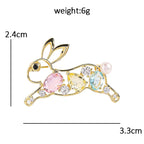 PENDRA Cute Crystal Rabbit Brooch