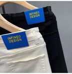 High-quality 2026 White Denim Shorts Men's Trendy Brand Korean Slim-fit Men's Black High-end Medium Pants Short Jeans for Men