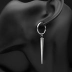 Gothic Silver Color Rivet Drop Earrings for Women Men Punk Hip Hop Metal Geometric Cone Pendant Earrings Y2K Party Jewelry Gift