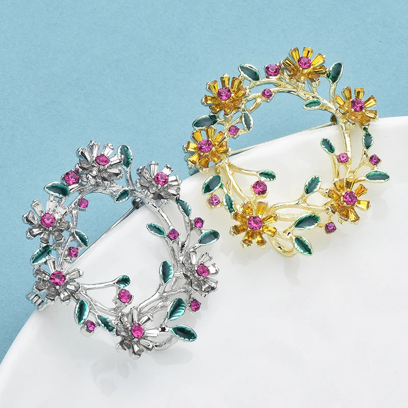 PENDRA Florielle3 Rhinestone Brooch