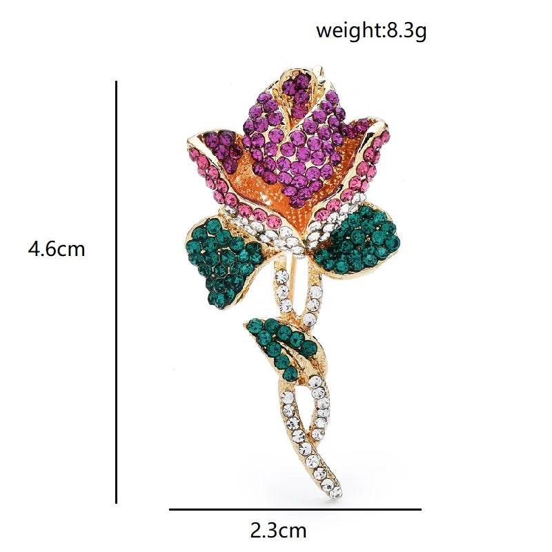 PENDRA Florielle4 Rhinestone Brooch