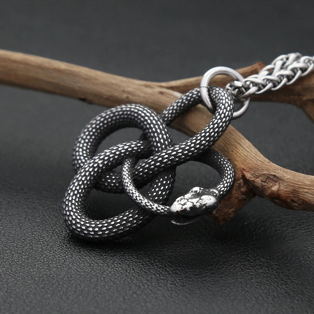 PENDRA Ouroboros 316L Stainless Steel Snake Pendant