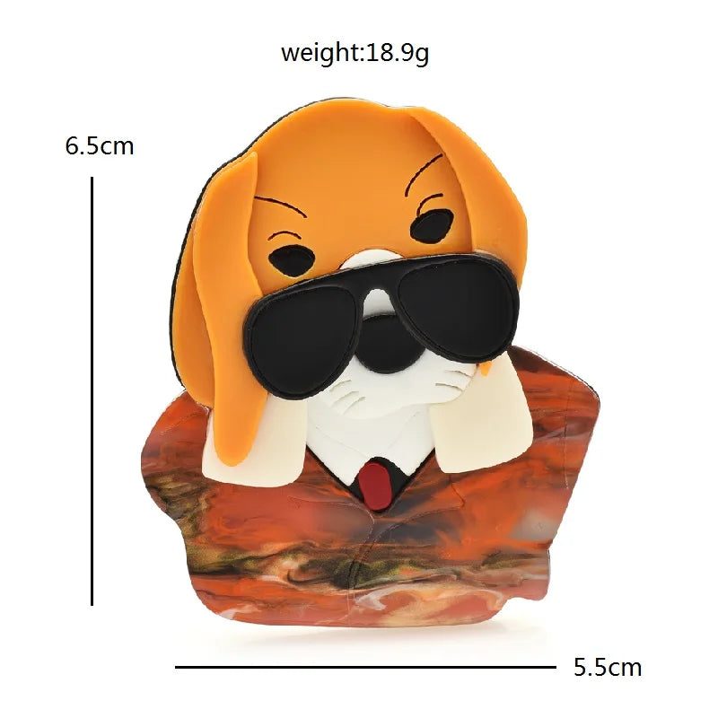 PENDRA Acrylic Dog Brooch