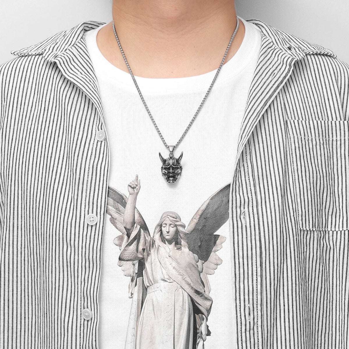 PENDRA Japanese Wraith Prajna Steel Necklace