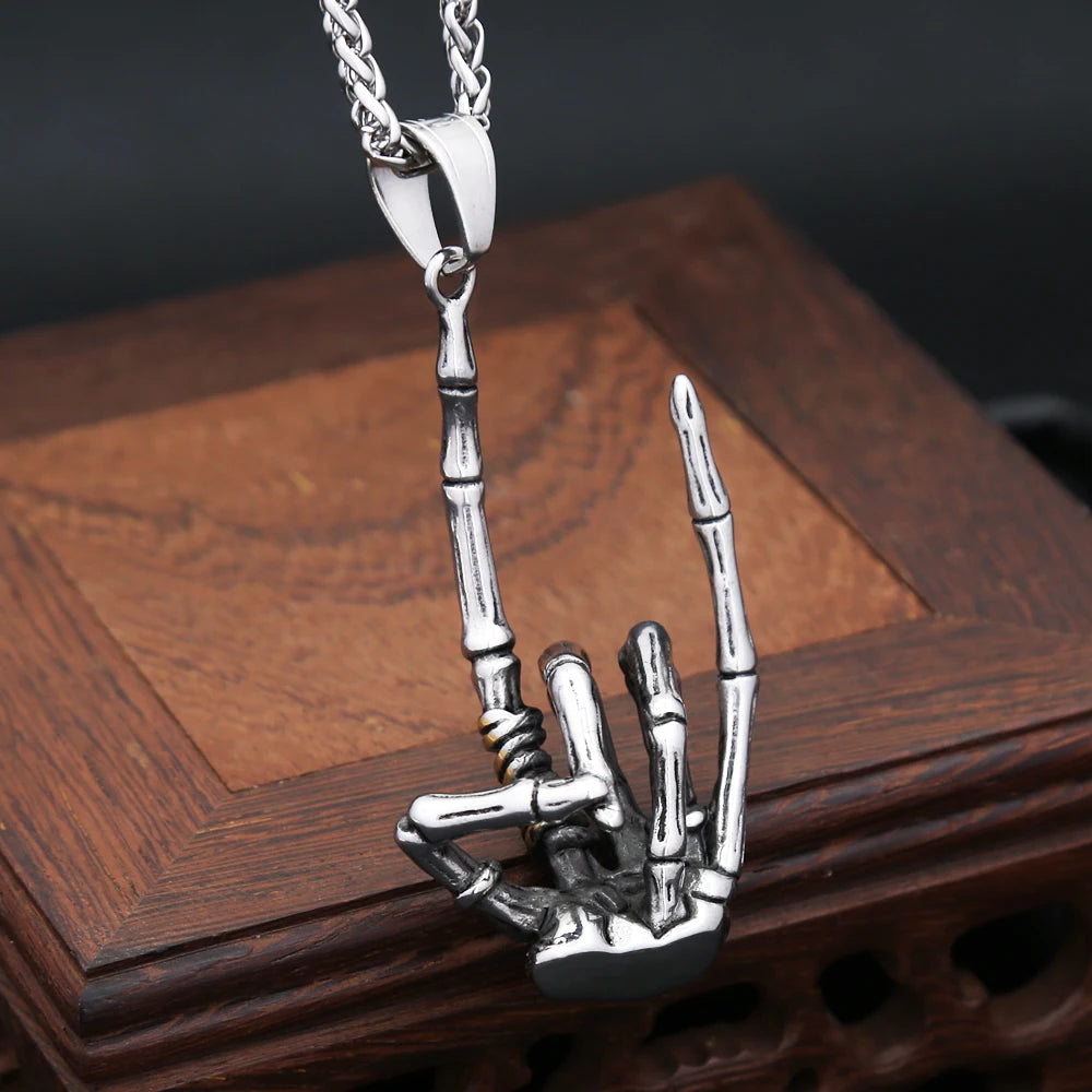 PENDRA Skullgesture Gothic Skull Gesture Pendant