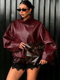 Women's New Casual Loose Faux Leather Jacket, Fashionable Street Motorcycle Style, Suitable for Spring and Summer Daily Wear