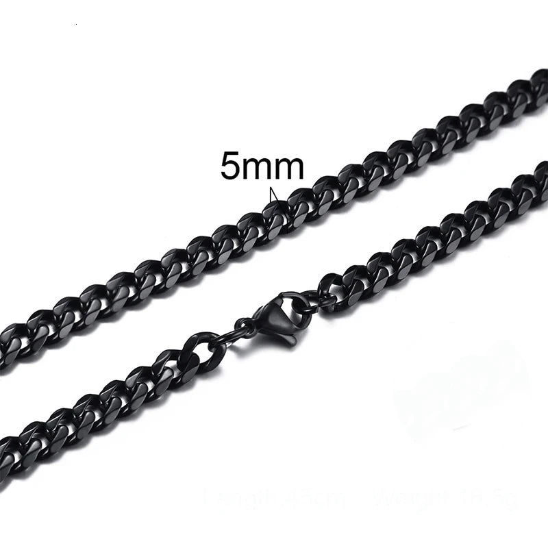 Cuban Link Chain Necklace for Men Women,3 to 7mm Stainless Steel Choker,Basic Jewelry Gift