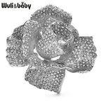 PENDRA Rosalia Sparkling Rose Flower Brooch