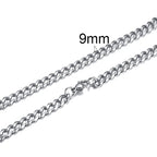 Cuban Link Chain Necklace for Men Women,3 to 7mm Stainless Steel Choker,Basic Jewelry Gift