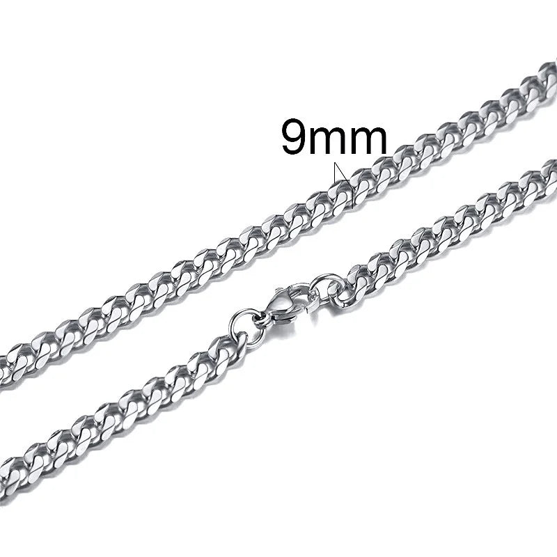 Cuban Link Chain Necklace for Men Women,3 to 7mm Stainless Steel Choker,Basic Jewelry Gift