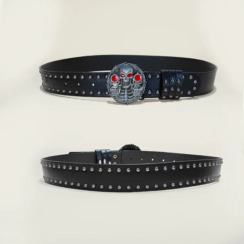 PENDRA Fayeina Black Skull Designer Belt