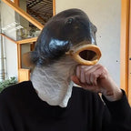 Funny Fish Latex Mask Halloween Costume Realistic Carp Head Mask for Party Cosplay Masquerade