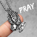 PENDRA Angel Wing Cross Steel Necklace