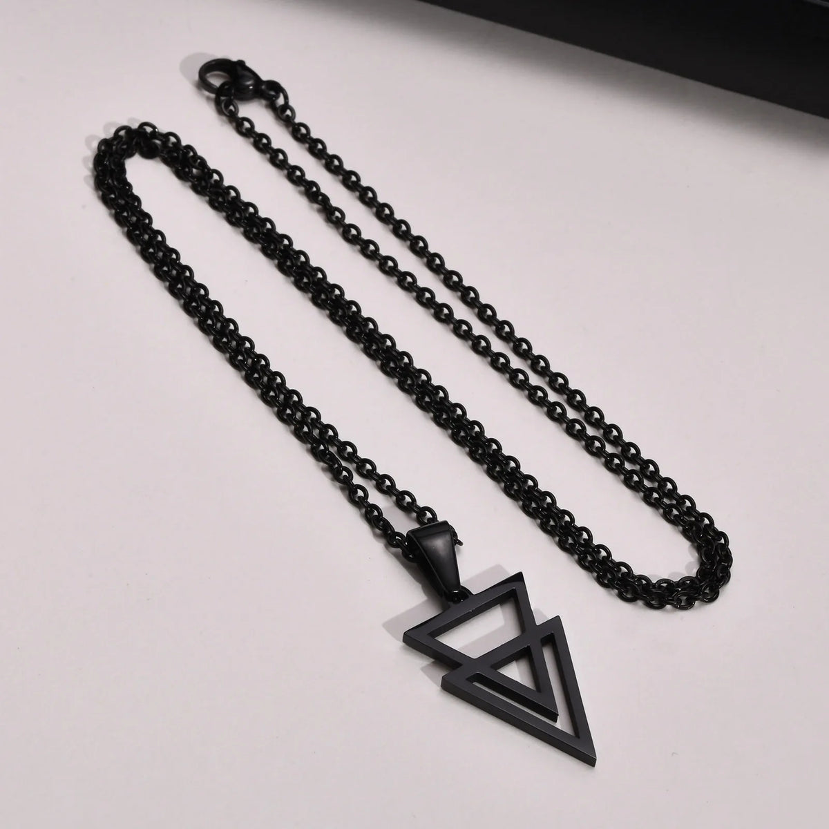 PENDRA Triangle Hollow Pendant Necklace