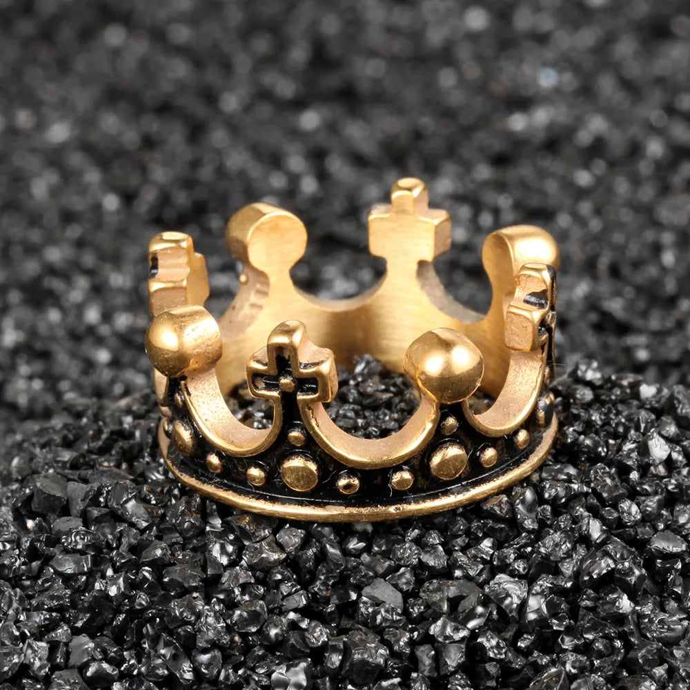 PENDRA Royal Crown Rock Steel Ring