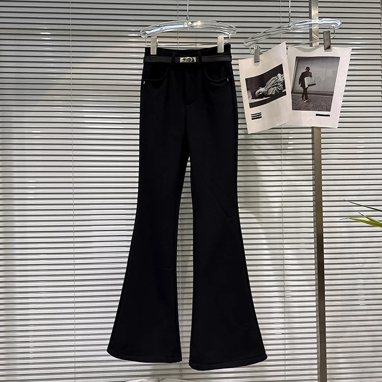 PENDRA Micro Flared Velvet Pants