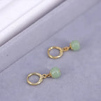 PENDRA Gold Jade Hetian Green Earrings
