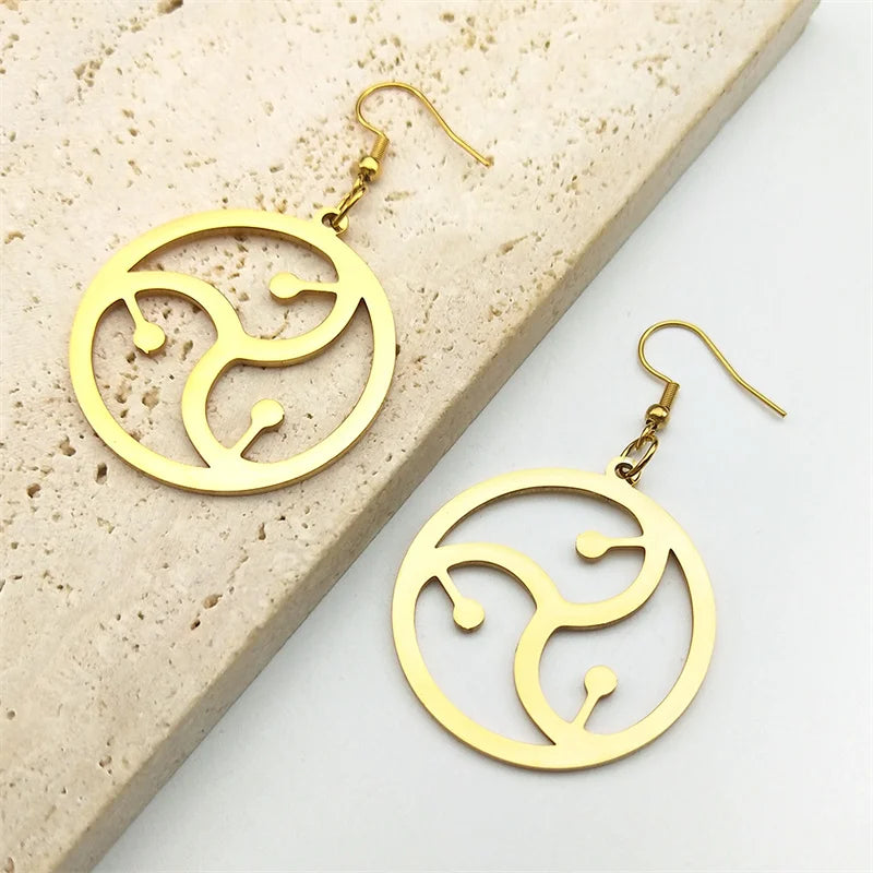 Hip Hop Bdsm Symbol Stainless Steel Earrings For Women Men Gold Color Fifty Shades Of Grey Logo Earring Party Jewelry Gift