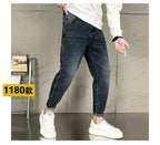 New Harajuku Fashion Trendy Spring Autumn Slim Fit Casual Jeans for Men Vintage Tapered Pencil Pants Stretch Boyfriend Jeans