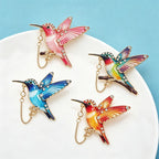 PENDRA Hummingchain 4-Color Enamel Rhinestone Hummingbird Brooch